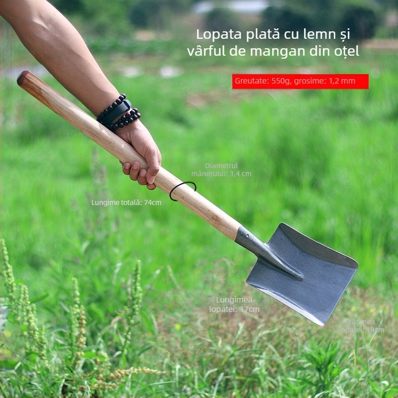 Origin lopată de grădină din oțel mangan pentru uz agricol și horticol, săpat în aer liber și cultivarea legumelor