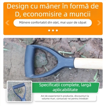 Lopată de grădină cu mâner din lemn, oțel mangan, unealtă multifuncțională pentru plantarea florilor și legumelor, afânarea solului