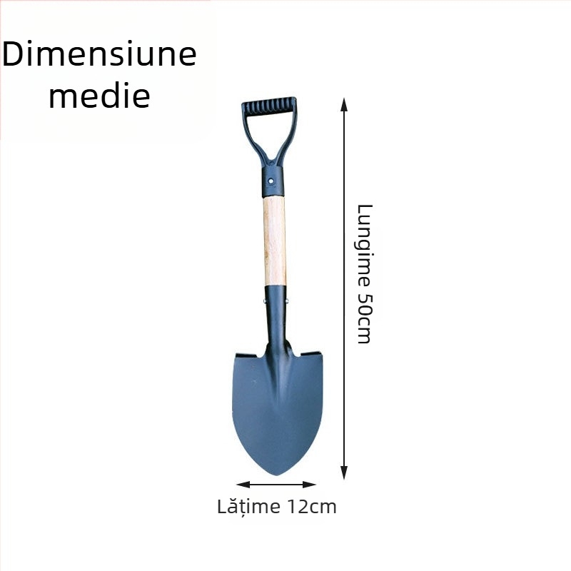 Lopată de grădină cu mâner din lemn, oțel mangan, unealtă multifuncțională pentru plantarea florilor și legumelor, afânarea solului