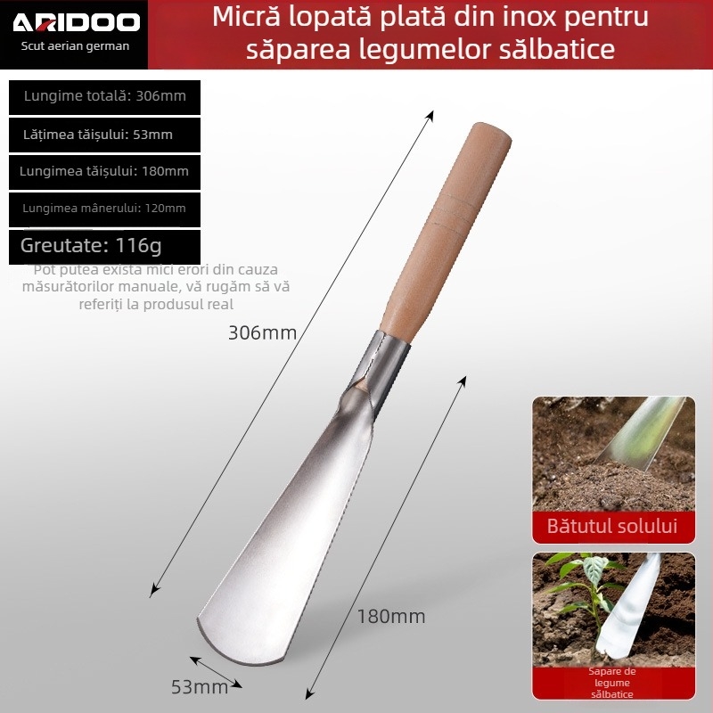Airidun Set de 3 lopăți de grădină pentru grădina familială – lopățică pentru săpat usturoi, lopățică pentru ghiveci, lopățică pentru săpat în sol