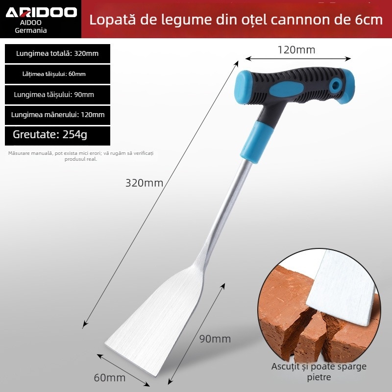 Airidun Set de 3 lopăți de grădină pentru grădina familială – lopățică pentru săpat usturoi, lopățică pentru ghiveci, lopățică pentru săpat în sol