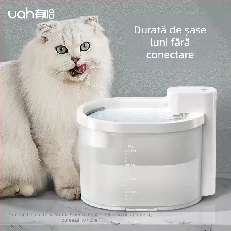 Distribuitor de apă pentru pisici, cu ciclu automat inteligent, detașabil, senzor wireless (fără aplicație)