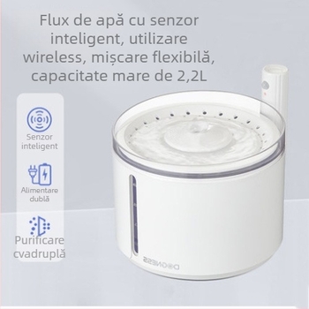 Dispenser de apă pentru animale de companie cu apă curgătoare — automat, pentru pisici și câini, rezervor detașabil, 0,55 kg, fără suport pentru aplicații