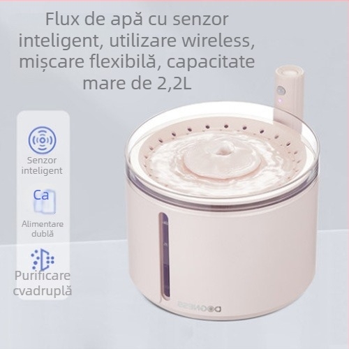 Dispenser de apă pentru animale de companie cu apă curgătoare — automat, pentru pisici și câini, rezervor detașabil, 0,55 kg, fără suport pentru aplicații