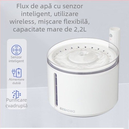 Dispenser de apă pentru animale de companie cu apă curgătoare — automat, pentru pisici și câini, rezervor detașabil, 0,55 kg, fără suport pentru aplicații