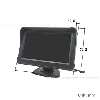 Monitor LCD pentru mașină, intrare CVBS, comutare video cu 2 căi, rezoluție 480x272, RCA, model JL-YJC-4301-2