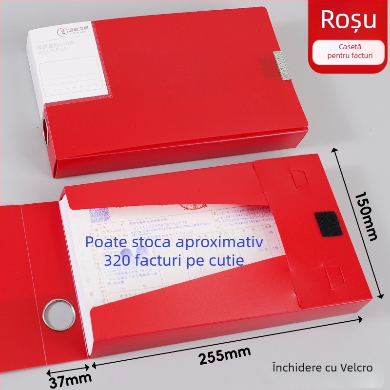 Cutie pentru facturi din PP, seria Invoice file box, logo personalizabil și procesare