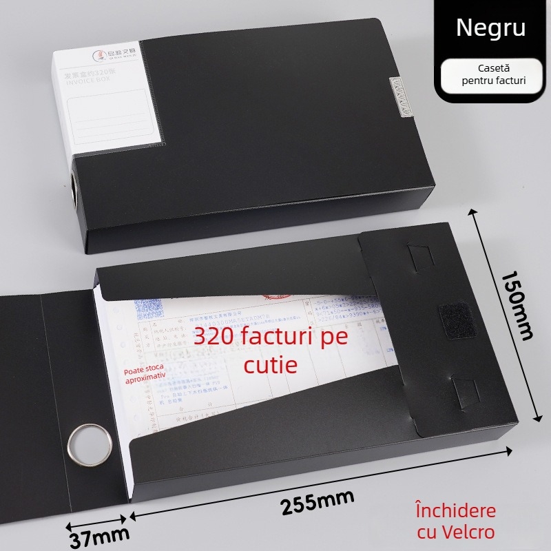 Cutie pentru facturi din PP, seria Invoice file box, logo personalizabil și procesare