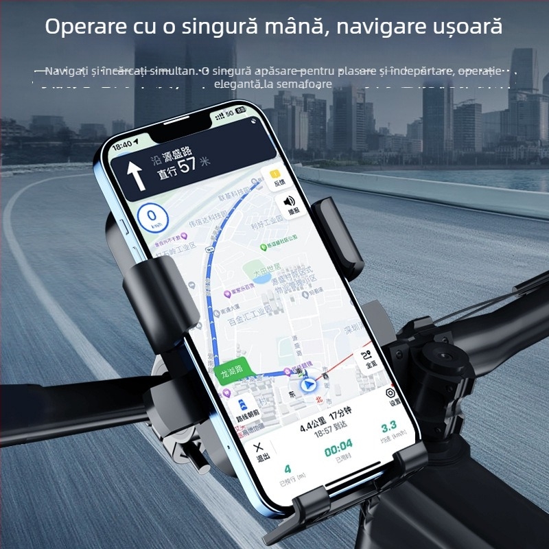 Suport MT-56 pentru telefon pentru mașini, mașini electrice și motociclete – ABS, compatibil cu toate telefoanele, navigație antișoc