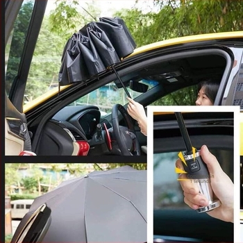 Umbrelă auto cu ciocan pentru spargerea geamurilor, complet automată, montată pe mașină, pliabilă