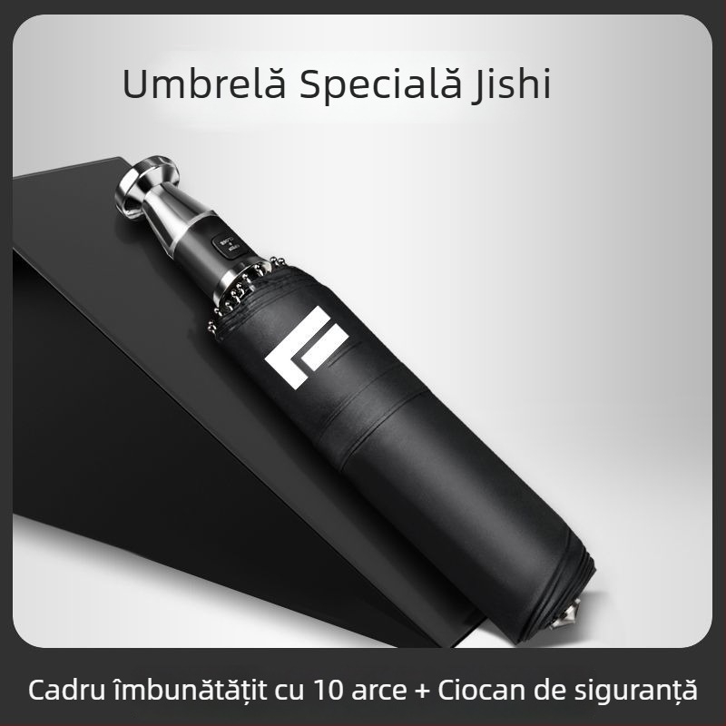 Umbrelă auto cu ciocan pentru spargerea geamurilor, complet automată, montată pe mașină, pliabilă