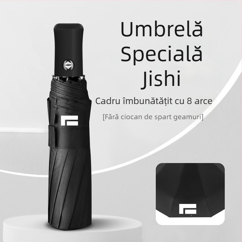 Umbrelă auto cu ciocan pentru spargerea geamurilor, complet automată, montată pe mașină, pliabilă