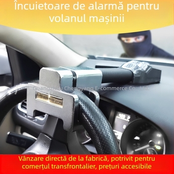 Încuietoare pentru volanul mașinii, model T388, din oțel aliat, cilindru din cupru, design cu un mâner, compatibil cu 98% din modele