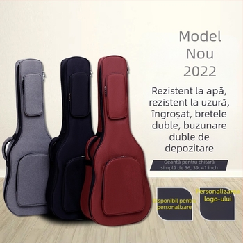 Geantă pentru chitară, impermeabilă, burete de 20 mm grosime, bretele cu pernă de aer, material poliester-pamut, căptușeală Oxford