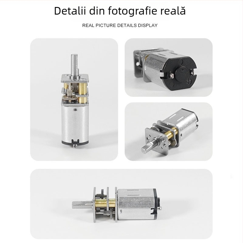 Motor mic cu perii N20 cu transmisie de reductie 12:1, 3V-12V funcţionare, zgomot redus, pentru încuietoare inteligentă