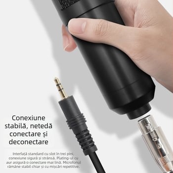 Cablu microfon 3,5 mm la XLR-F, nucleu din cupru, conectori placati cu aur, Yaflt