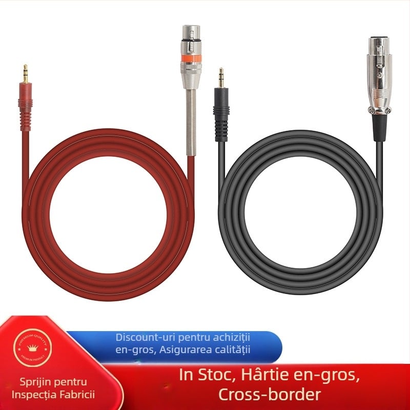 Cablu microfon 3,5 mm la XLR-F, nucleu din cupru, conectori placati cu aur, Yaflt