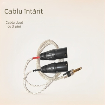 Gimalin M8 cablu audio balansat 4.4mm, conectori XLR duali 2x3 pini, nucleu din cupru placat cu argint, conductor din cupru fără oxigen