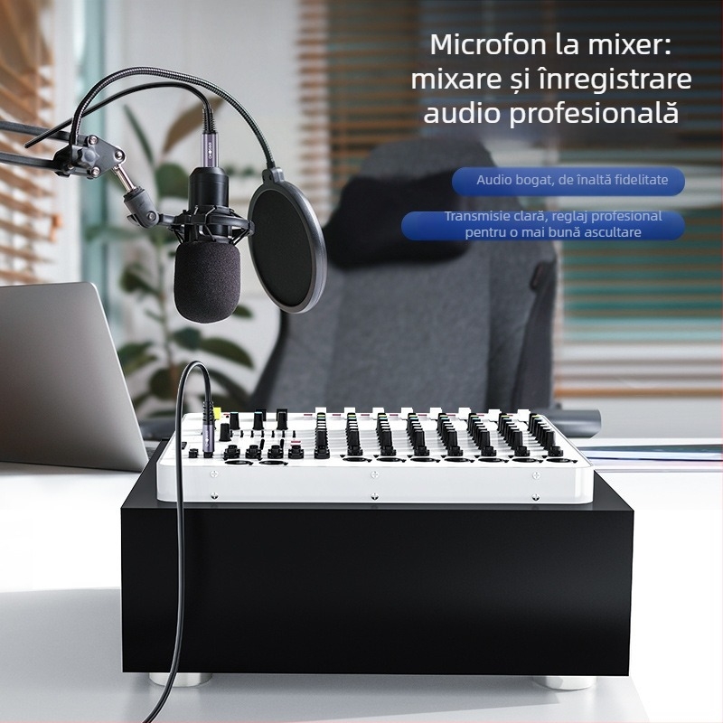 Akihabara cablu audio balansat de la 6,5 mm la 6,35 mm, cu conectori XLR masculi și feminini, pentru placa de sunet și microfon