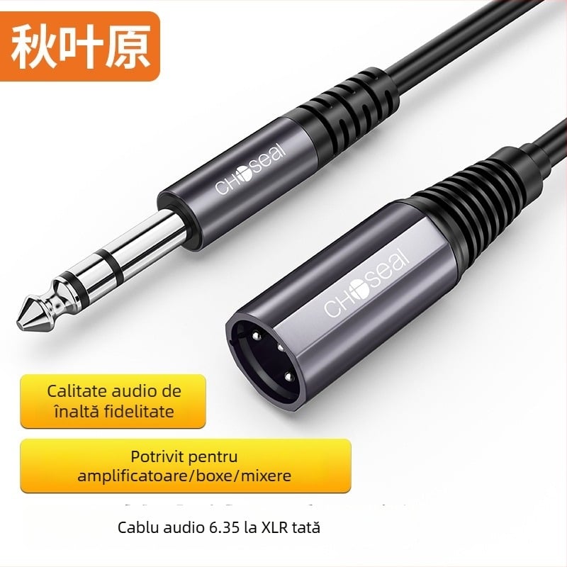Akihabara cablu audio balansat de la 6,5 mm la 6,35 mm, cu conectori XLR masculi și feminini, pentru placa de sunet și microfon