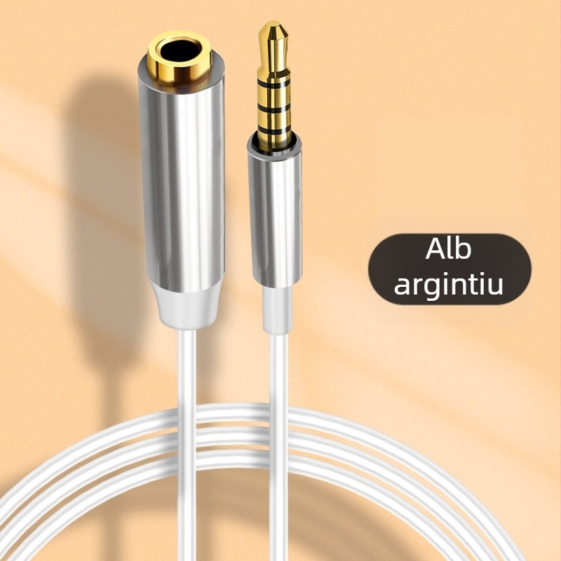 Cablu de extensie audio 3,5 mm, cu mufa bărbat–femeie, 4 conductori, pentru microfoane și căști