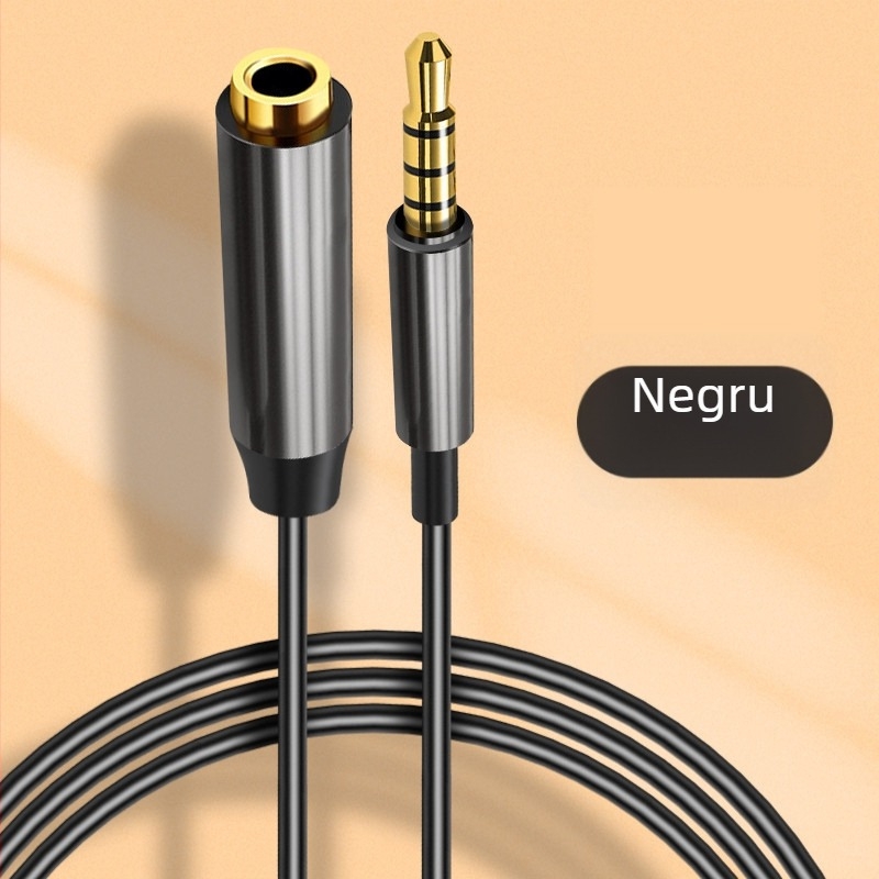 Cablu de extensie audio 3,5 mm, cu mufa bărbat–femeie, 4 conductori, pentru microfoane și căști