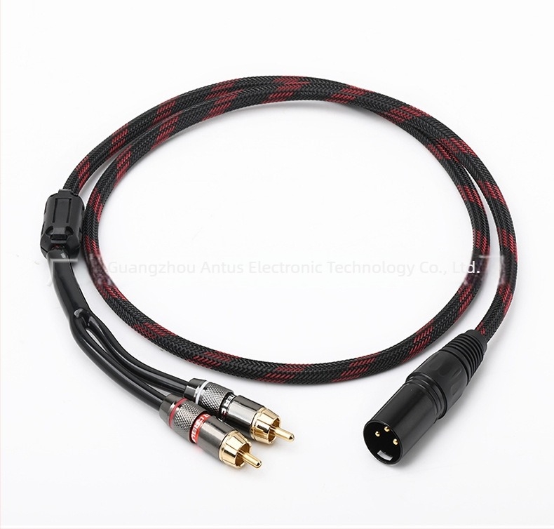 Cablu audio XLR către dual RCA, cupru pur, pentru mixer și amplificator