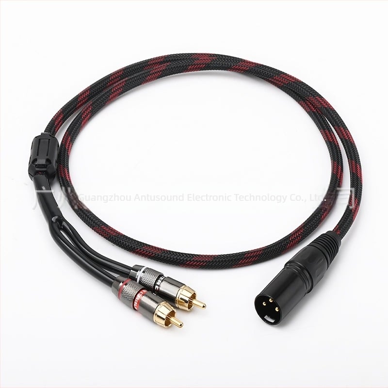 Cablu audio XLR către dual RCA, cupru pur, pentru mixer și amplificator