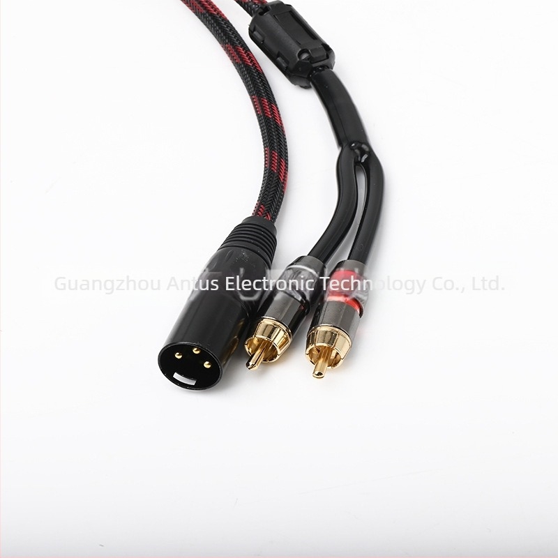 Cablu audio XLR către dual RCA, cupru pur, pentru mixer și amplificator