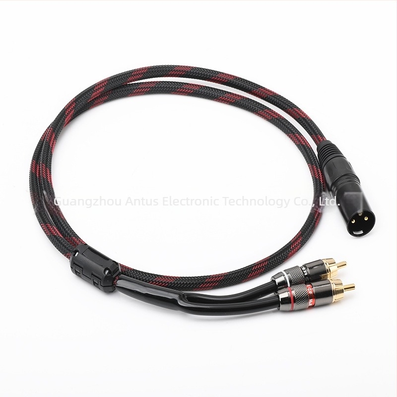 Cablu audio XLR către dual RCA, cupru pur, pentru mixer și amplificator