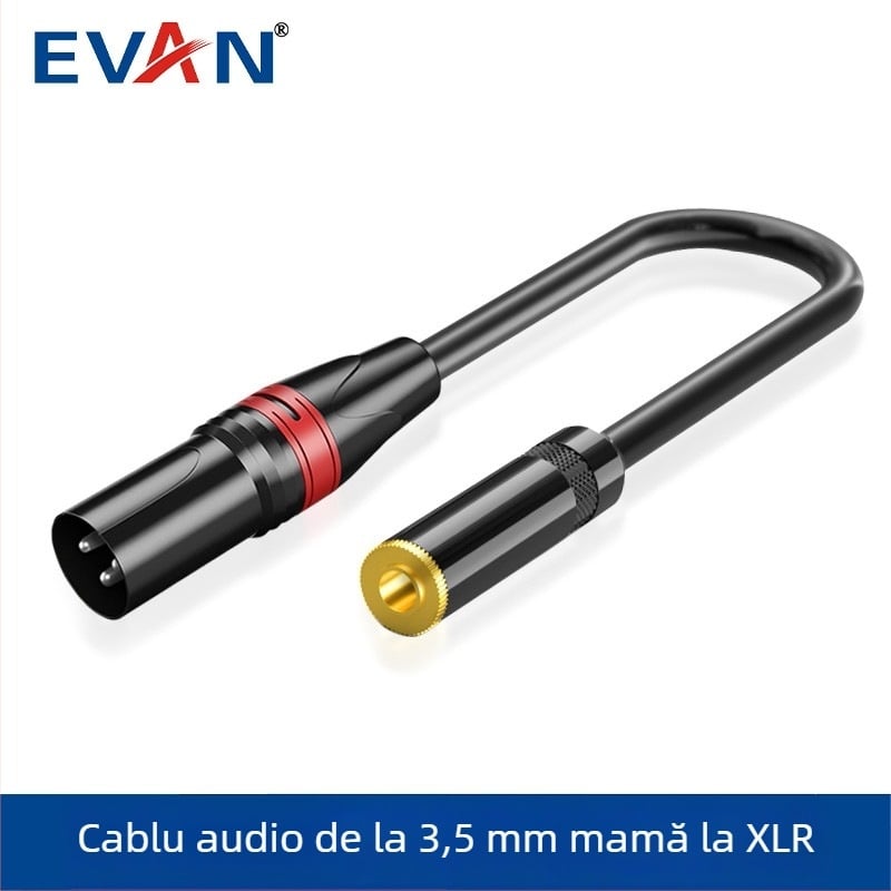 Cablă adaptor audio 3,5 mm femelă la femelă XLR pentru microfoane, amplificatoare și difuzoare