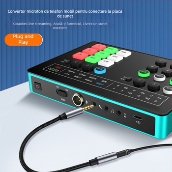 Digital Fox cablu adaptor pentru microfon cu clips pentru guler, 3,5 mm 4 poli la 3 poli, nucleu din nylon, conductori din cupru