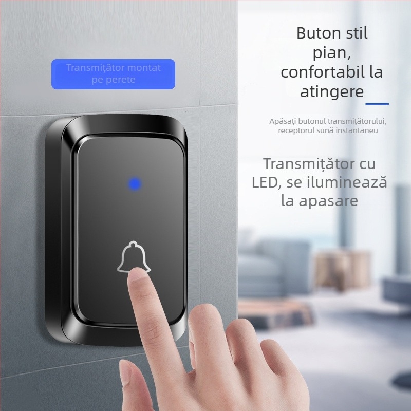 Sonerie cu senzor pentru ușă, telecomandă fără fir, electronică digitală, stație independentă