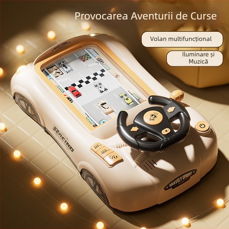 Volan de simulare pentru copii – jucărie educațională electrică pentru desktop cu aventură, mod dual și muzică, pentru vârsta 7-14 ani