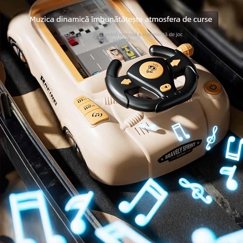 Volan de simulare pentru copii – jucărie educațională electrică pentru desktop cu aventură, mod dual și muzică, pentru vârsta 7-14 ani