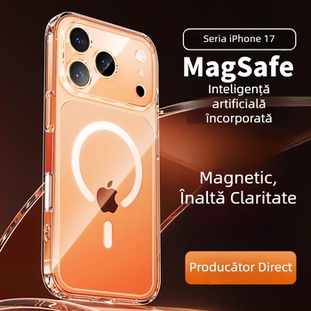 Carcasă transparentă magnetică pentru iPhone 11–14 Pro/Max cu găuri precise și protecție completă a obiectivului (Material: TPU+PC; Turnare prin injecție; Funcții: atracție magnetică, anti-cădere)