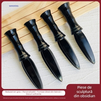 Ornament în formă de pumnal din cristal, sculptat, pentru decor acasă și la birou