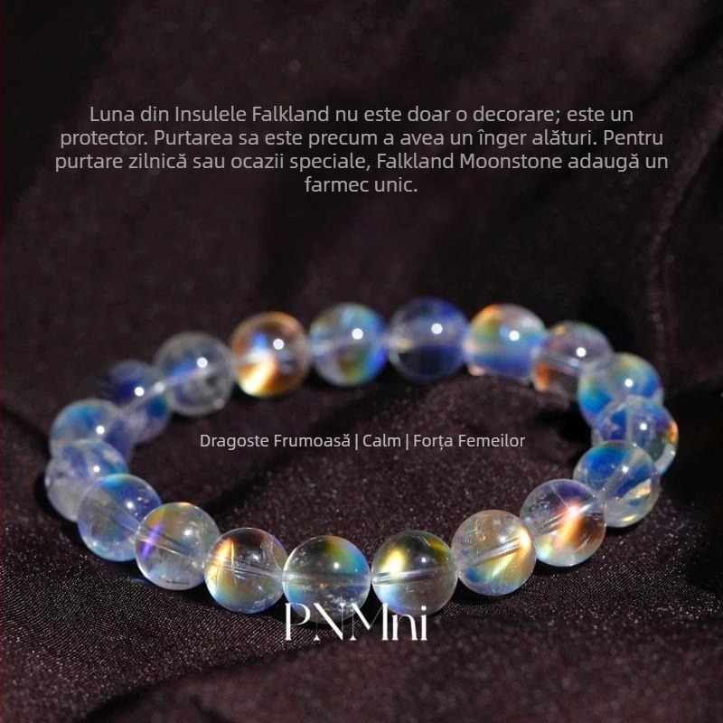 Brățară cu cristale de lună, șir simplu, accesorii din argint 925, nivel de colecție, cutie cadou