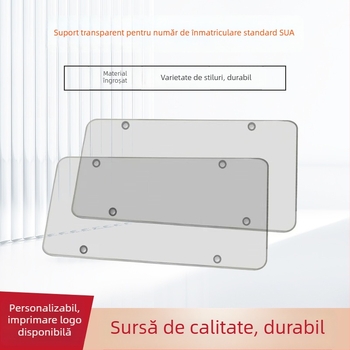 Ramă pentru plăcuța de înmatriculare în stil american, transparentă, din aliaj de aluminiu, 31×16 cm