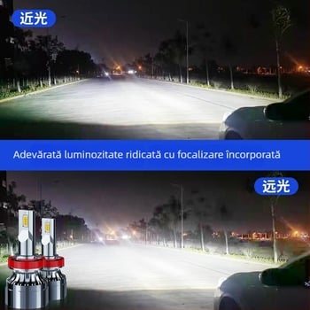 Lumină LED pentru farul auto Plug‑in, replică 1:1 a lămpii halogene, montaj non‑distructiv, conductă dublă de cupru, fascicul înalt/joasă integrat, lampă de ceață H8