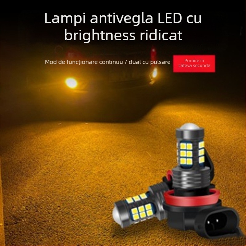 Far de ceață față H11, 8W, 12V, 3600lm, 6000K, Carcasă din aluminiu