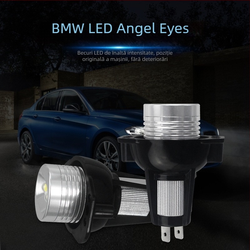BMW E90/E91 Lampă de ceață LED Angel Eye – Corp din aluminiu, 12V, 12W, flux luminos 5000 lm, model E91 10W