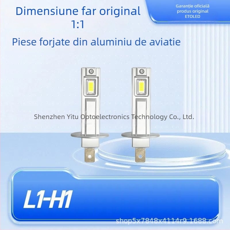 Lumină LED auto H1 cu lampă de ceață, 12V 15W, far frontal integrat, conectare plug-in