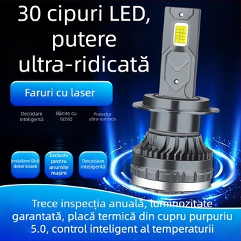 Lămpi LED de ceață pentru mașină K3 cu H1, H7, H4, 9005, 9012 și H11 – iluminare integrată