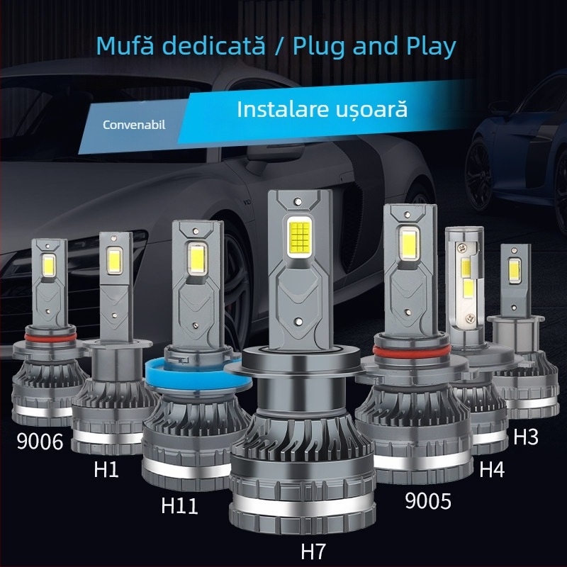 Lămpi LED de ceață pentru mașină K3 cu H1, H7, H4, 9005, 9012 și H11 – iluminare integrată