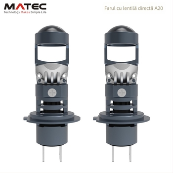 Lampa H7 LED pentru mașină cu lentilă mică, înlocuire a lămpii halogene originale, corp din aluminiu, 12V, 25W, 4000 lm, IP67