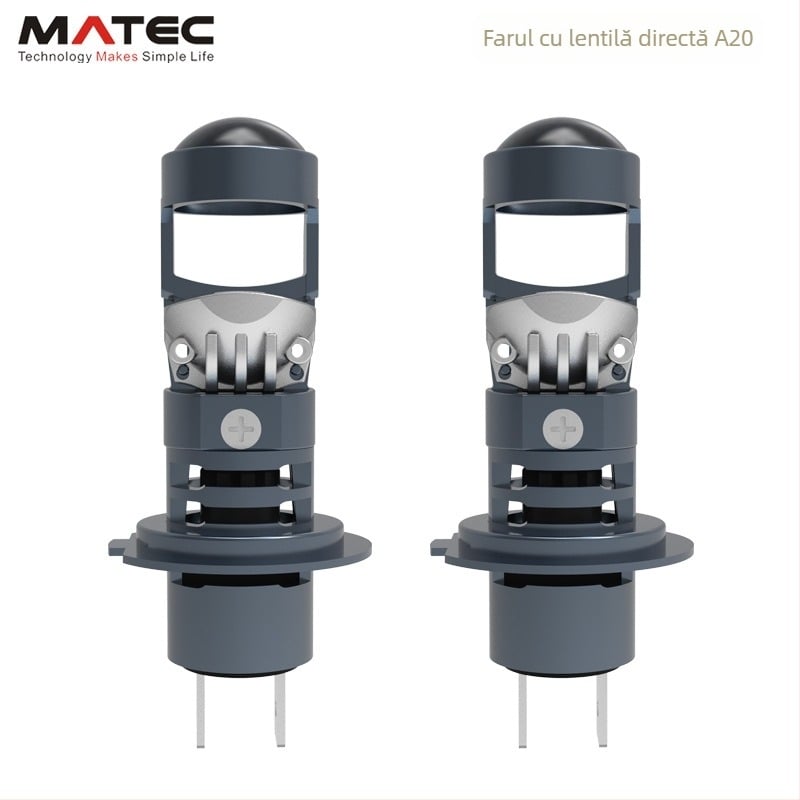 Lampa H7 LED pentru mașină cu lentilă mică, înlocuire a lămpii halogene originale, corp din aluminiu, 12V, 25W, 4000 lm, IP67