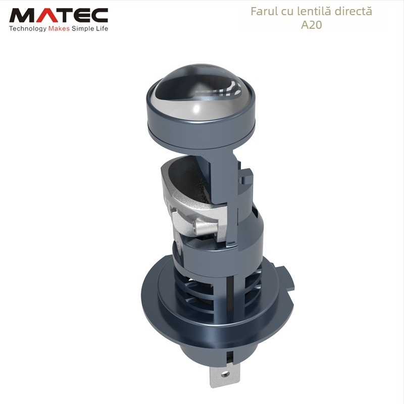 Lampa H7 LED pentru mașină cu lentilă mică, înlocuire a lămpii halogene originale, corp din aluminiu, 12V, 25W, 4000 lm, IP67