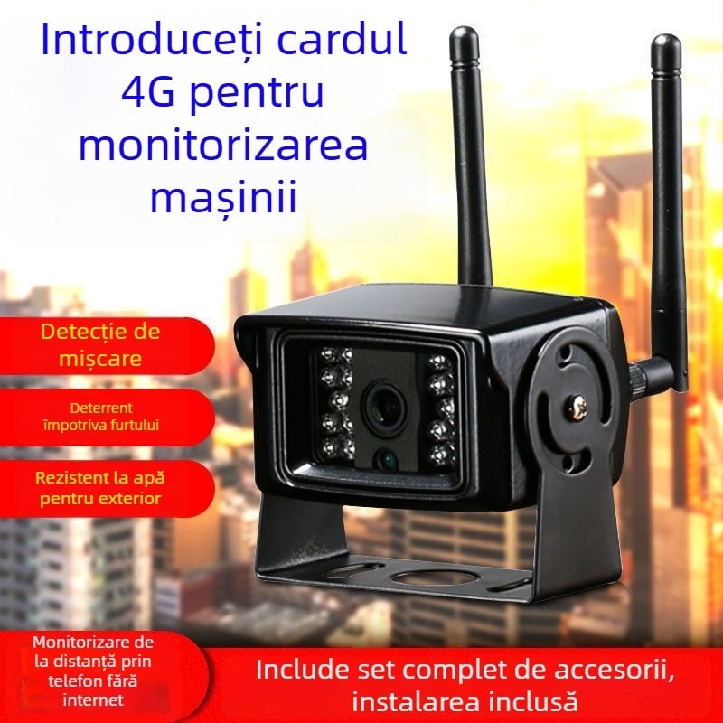 4G Cameră de Supraveghere pentru Autoturism cu Intercom Voce de la Distanță, Lentilă Fixă 3.6 mm, 0.01 lux, IR 5–20 m, DC12V, Model A18, pentru autoturisme, autobuze și camioane