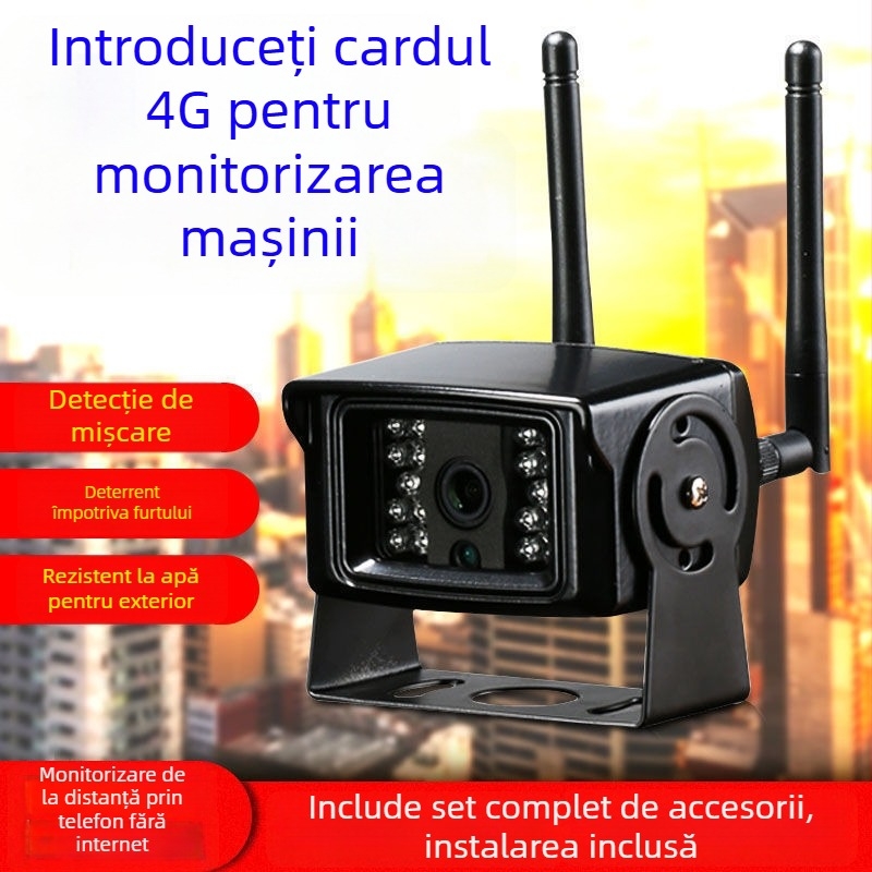 4G Cameră de Supraveghere pentru Autoturism cu Intercom Voce de la Distanță, Lentilă Fixă 3.6 mm, 0.01 lux, IR 5–20 m, DC12V, Model A18, pentru autoturisme, autobuze și camioane